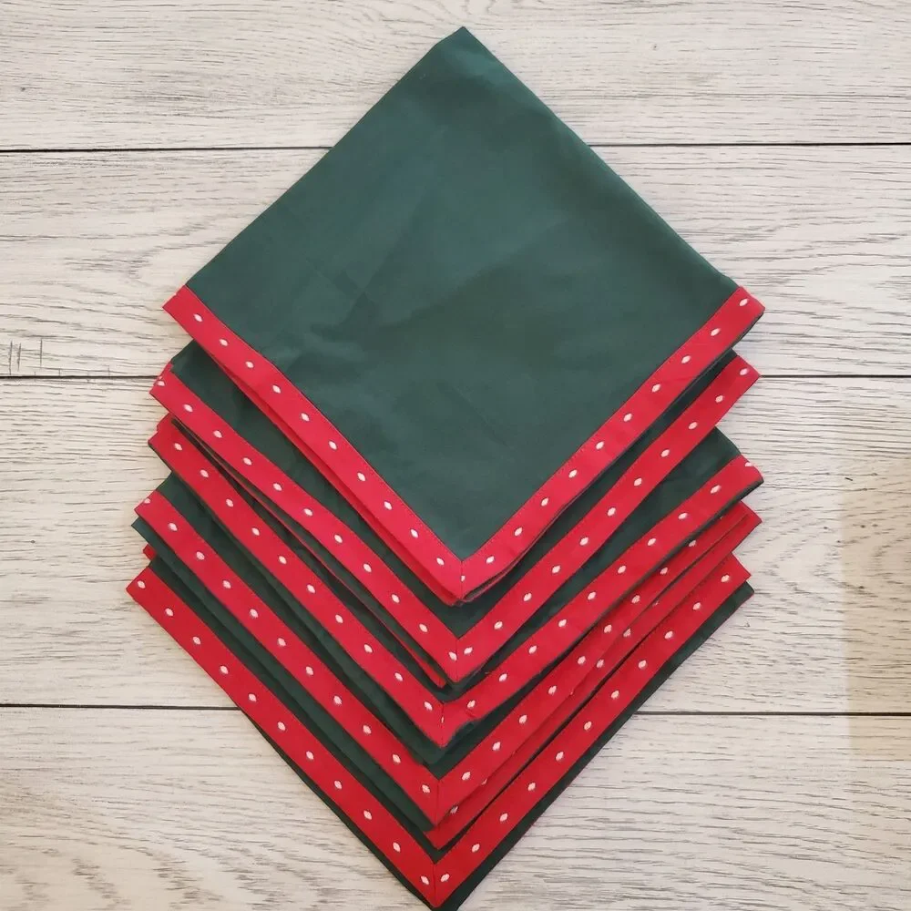 Crate & Barrel Snowy Woods Cotton Cloth Napkins Set of 5 20